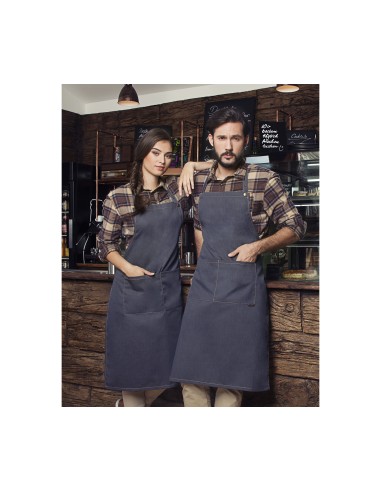K-LS22-Bib Apron Jeans-Style With Pocket